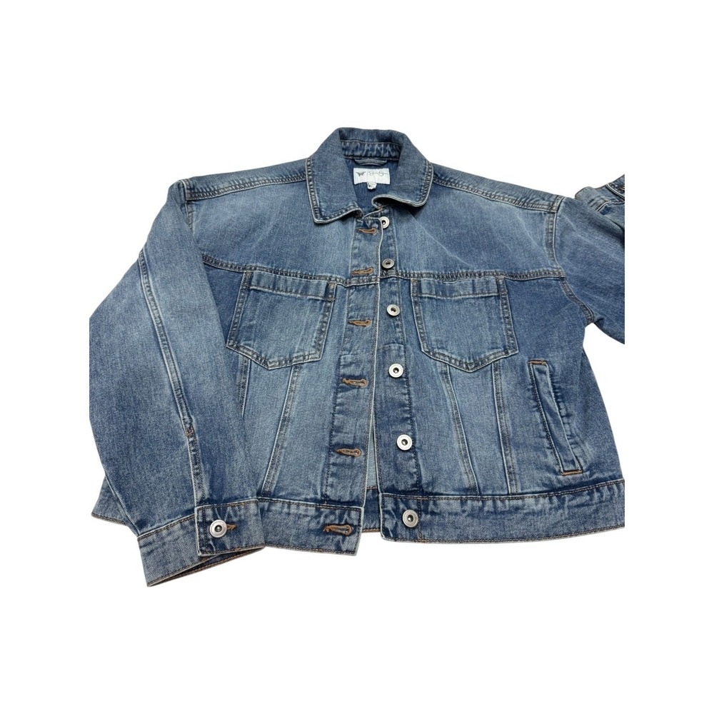 Jessica Simpson Womens Blue Denim Jacket Medium Wash Cotton Size Small - Picture 2 of 7